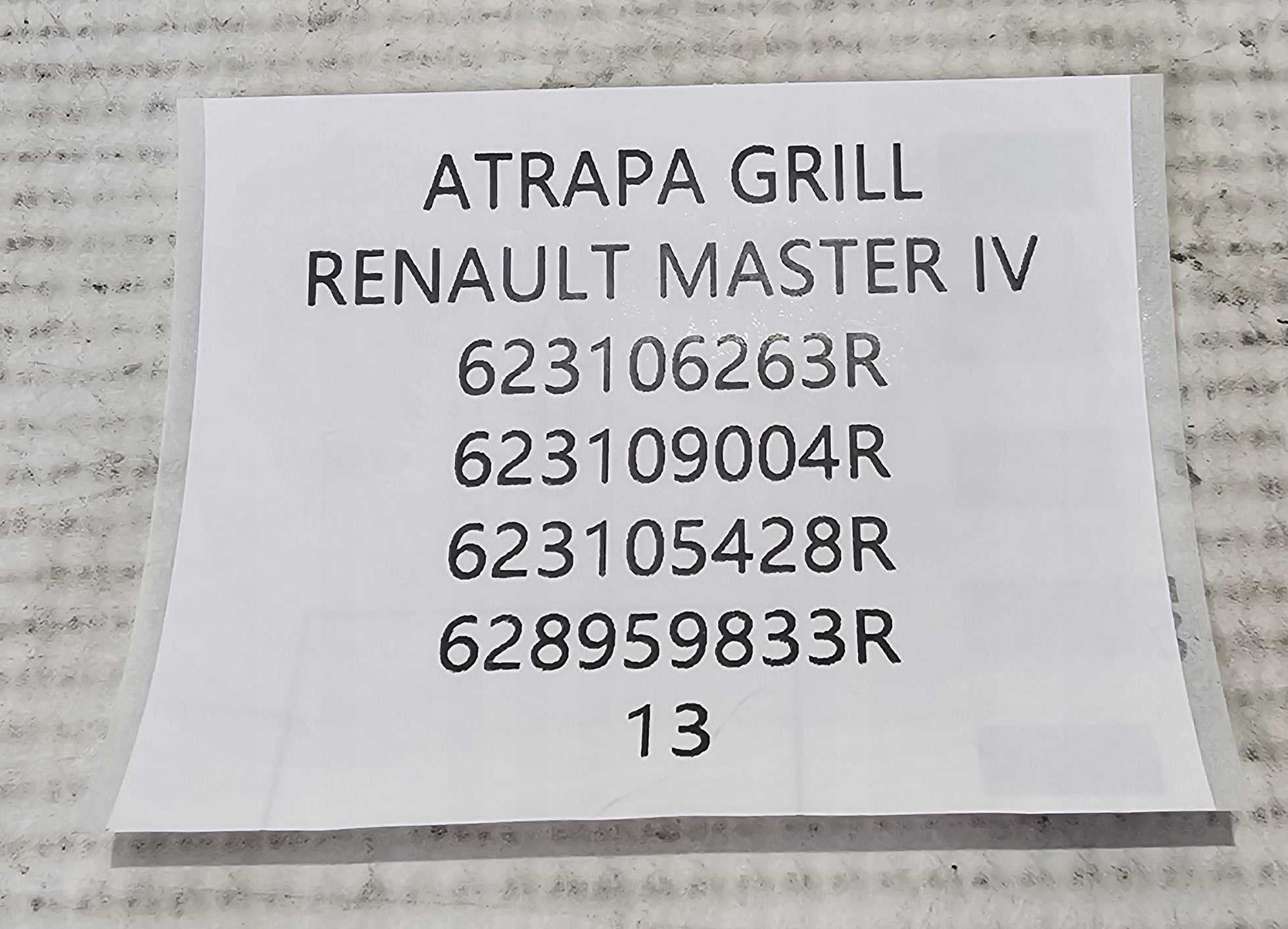 Kühlergrill Renault IV MASTER III FRONTGRILL 623109004R Kühlergitter